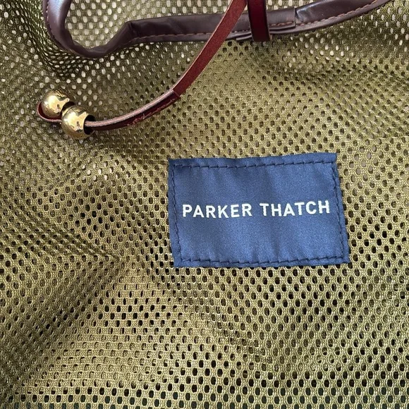 Parker Thatch NWT Olive Mesh Tote Bag - Picture 2 of 9